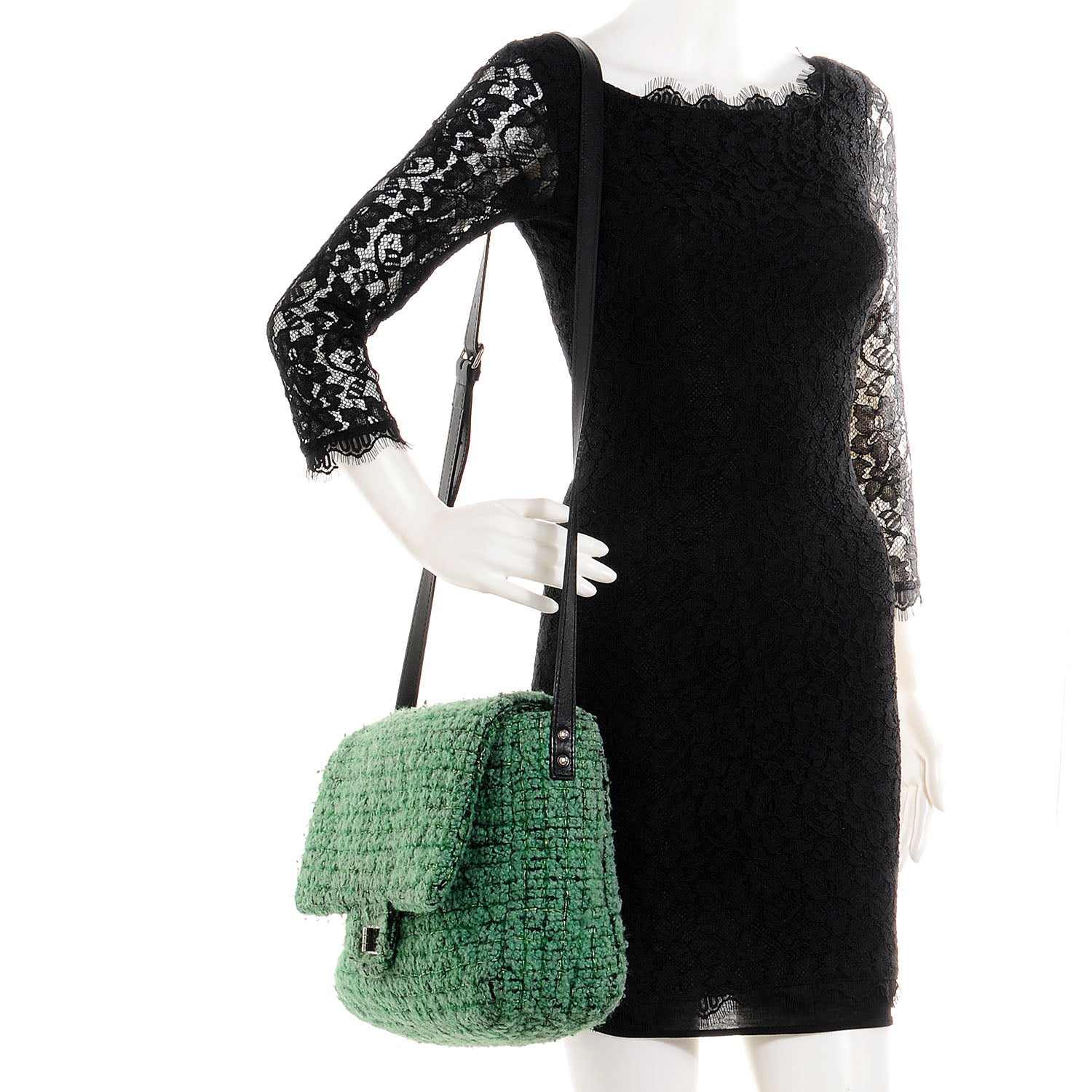 Chanel Tweed Easy 2.55 Reissue XXL Maxi Flap Green 2 of 8