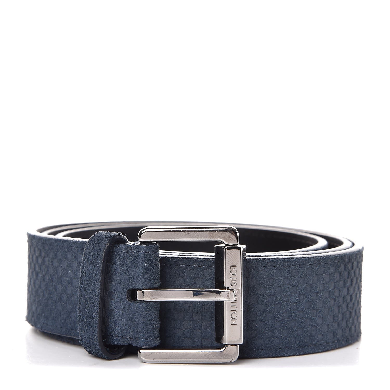 Louis Vuitton Suede Calfskin Mini Damier 40mm Belt 100 40 Blue 1 of 8