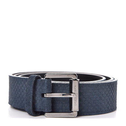 Louis Vuitton Suede Calfskin Mini Damier 40mm Belt 100 40 Blue 1 of 8