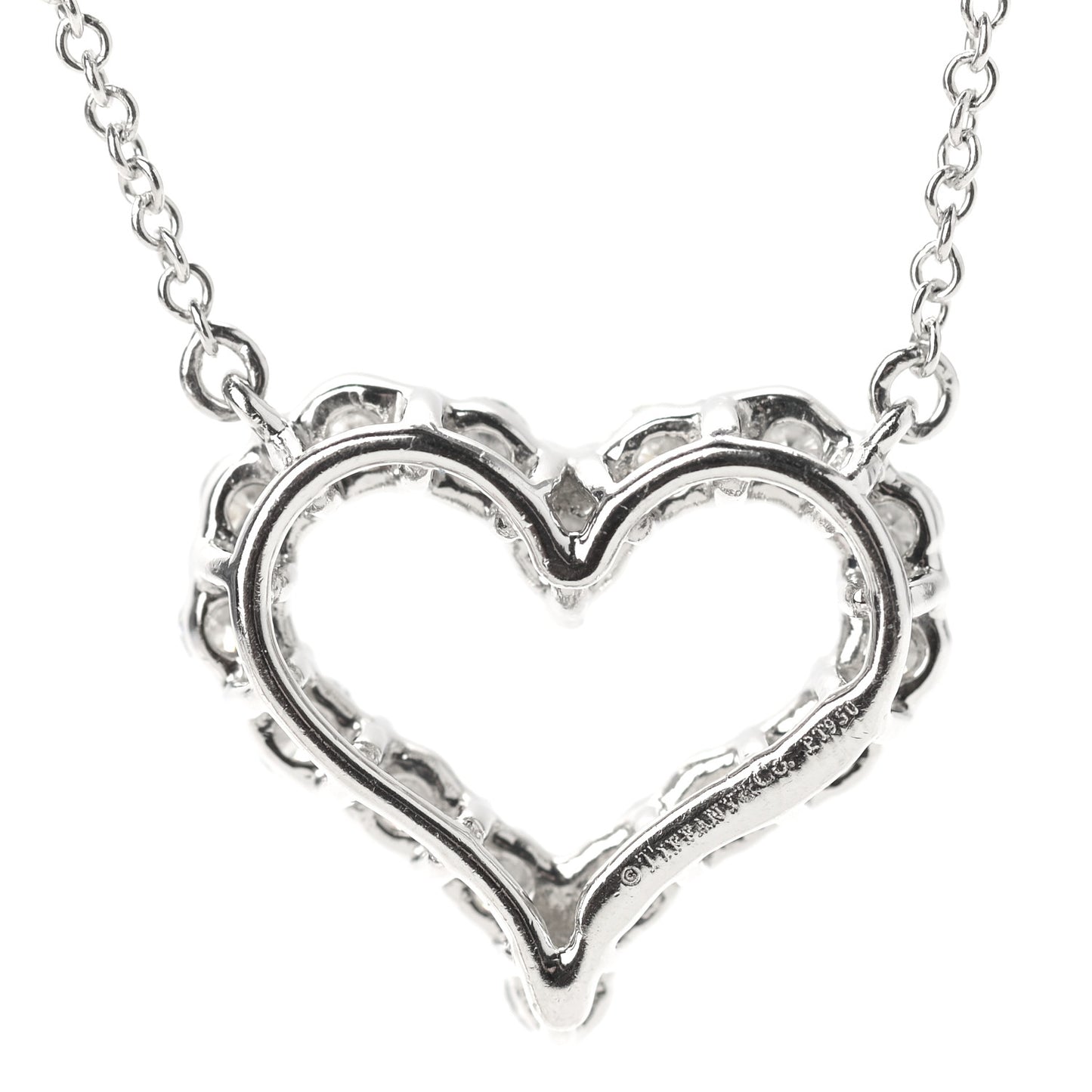Platinum Diamond Small Heart Pendant Necklace