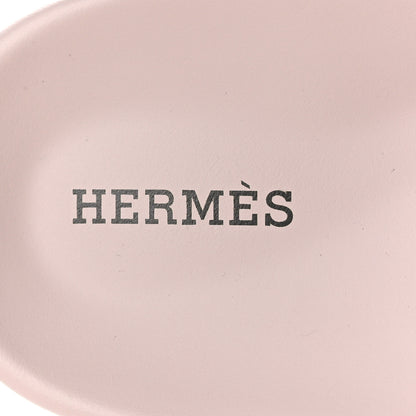 Hermes Suede Goatskin Womens Chypre Sandals 37.5 Rose Porcelaine 7 of 9