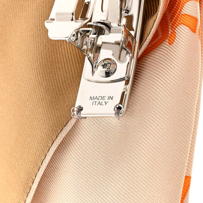 Hermes Silk Ex Libris Grenelle Hair Clip Beige Palomino 4 of 5