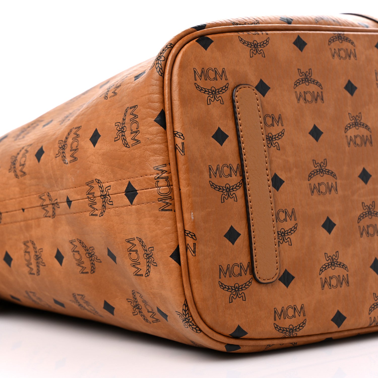 MCM Visetos Large Liz Reversible Shopper Tote Cognac 6 of 13