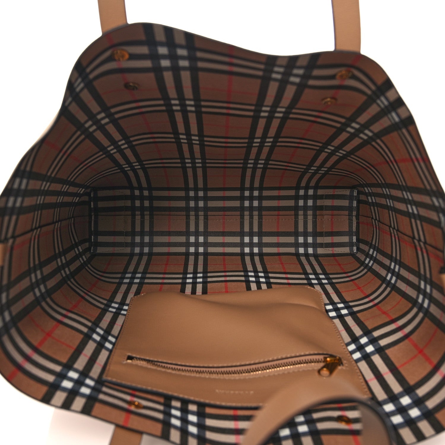Burberry Calfskin Embossed Crest Large Tote Light Camel 5 of 11