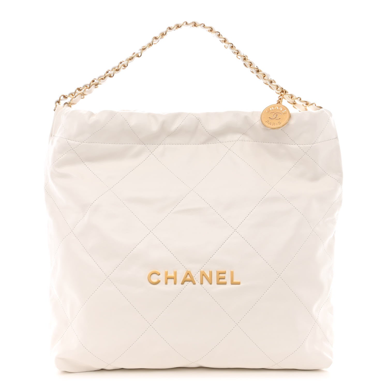 Chanel Shiny Calfskin Quilted Chanel 22 White 3 of 12