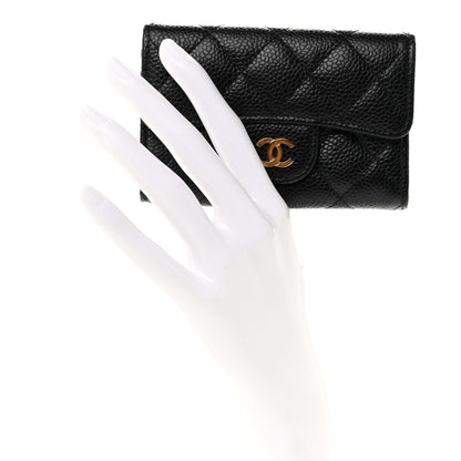 Chanel Caviar Quilted Flap Card Holder Wallet Black 2 of 8