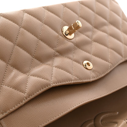 Chanel Caviar Quilted Medium Double Flap Beige 11 of 12