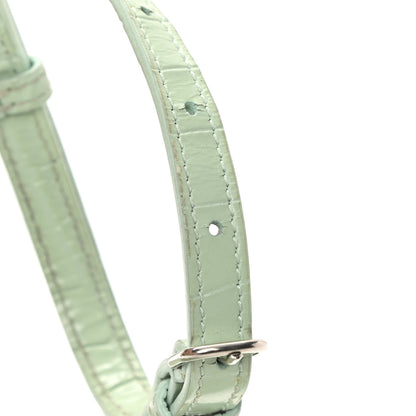 Balenciaga Shiny Calfskin Crocodile Embossed Hourglass Top Handle Bag XS Light Green 20 of 20