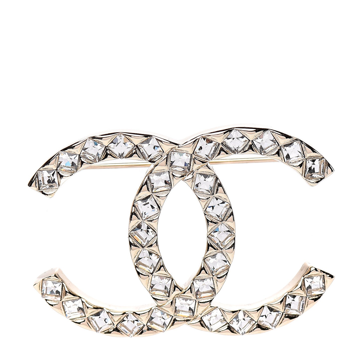Baguette Crystal High Society CC Brooch Gold