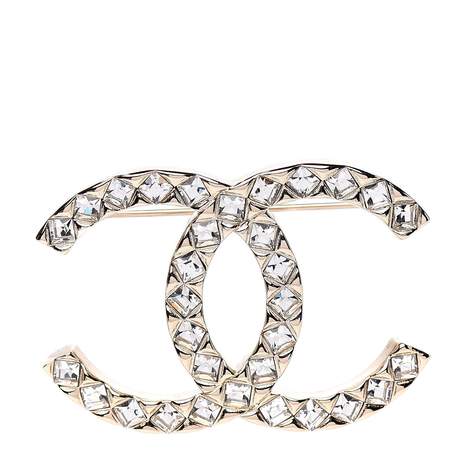 Chanel Baguette Crystal High Society CC Brooch Gold 1 of 4