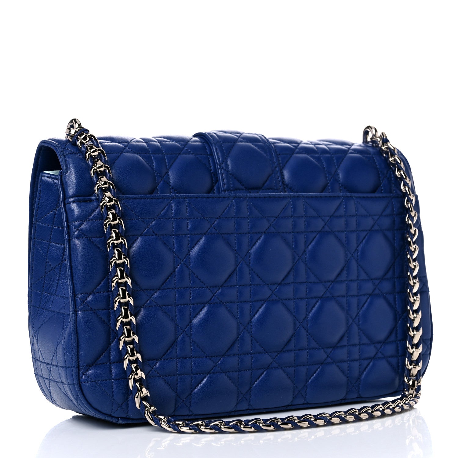 Christian Dior Lambskin Cannage Large Miss Dior Flap Blue 2 of 12
