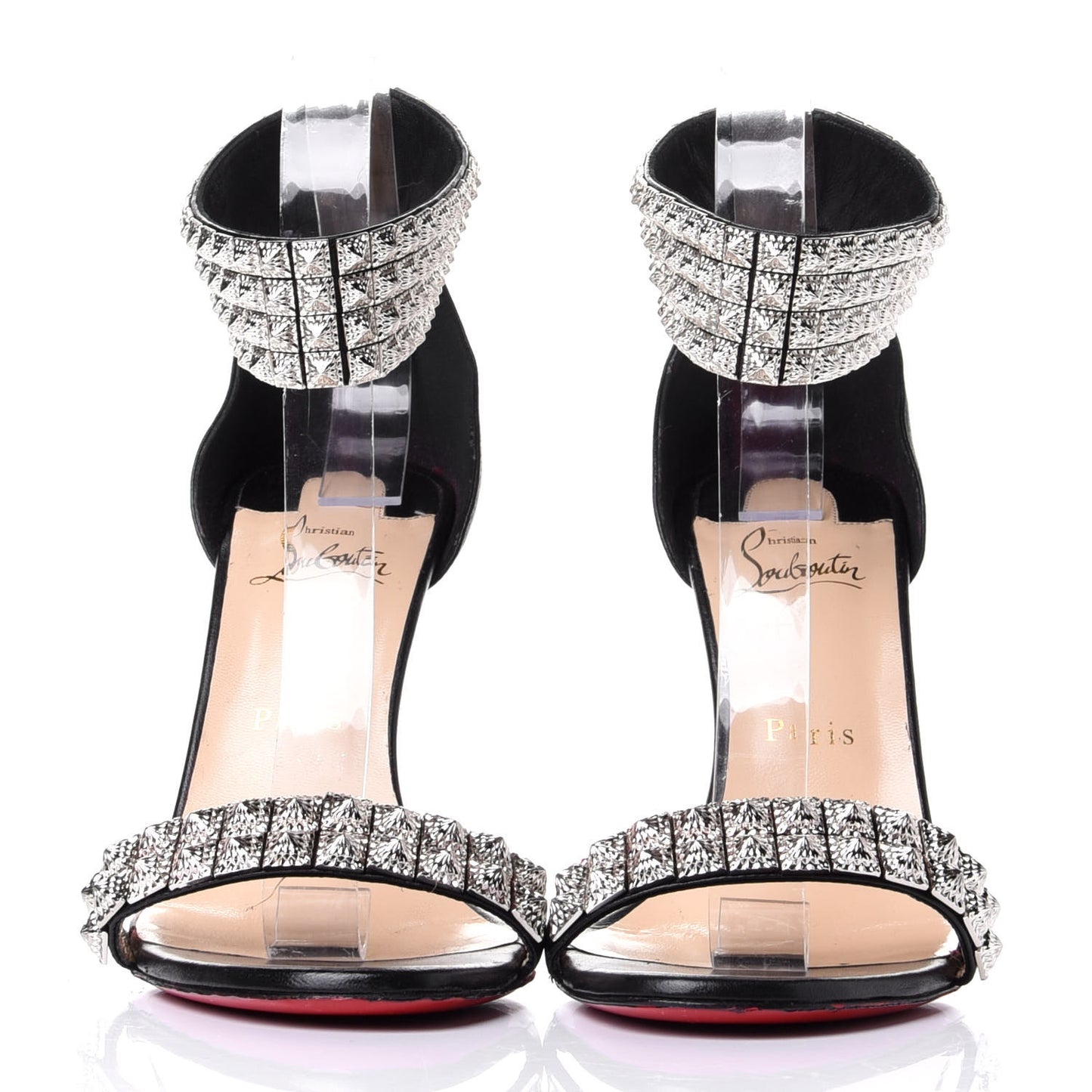Nappa Priyadora 100 Studded Sandals 39.5 Black Silver