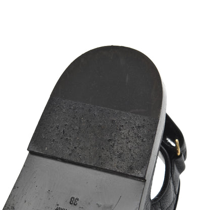Chanel Grained Calfskin Velcro Dad Sandals 38 Black 15 of 23