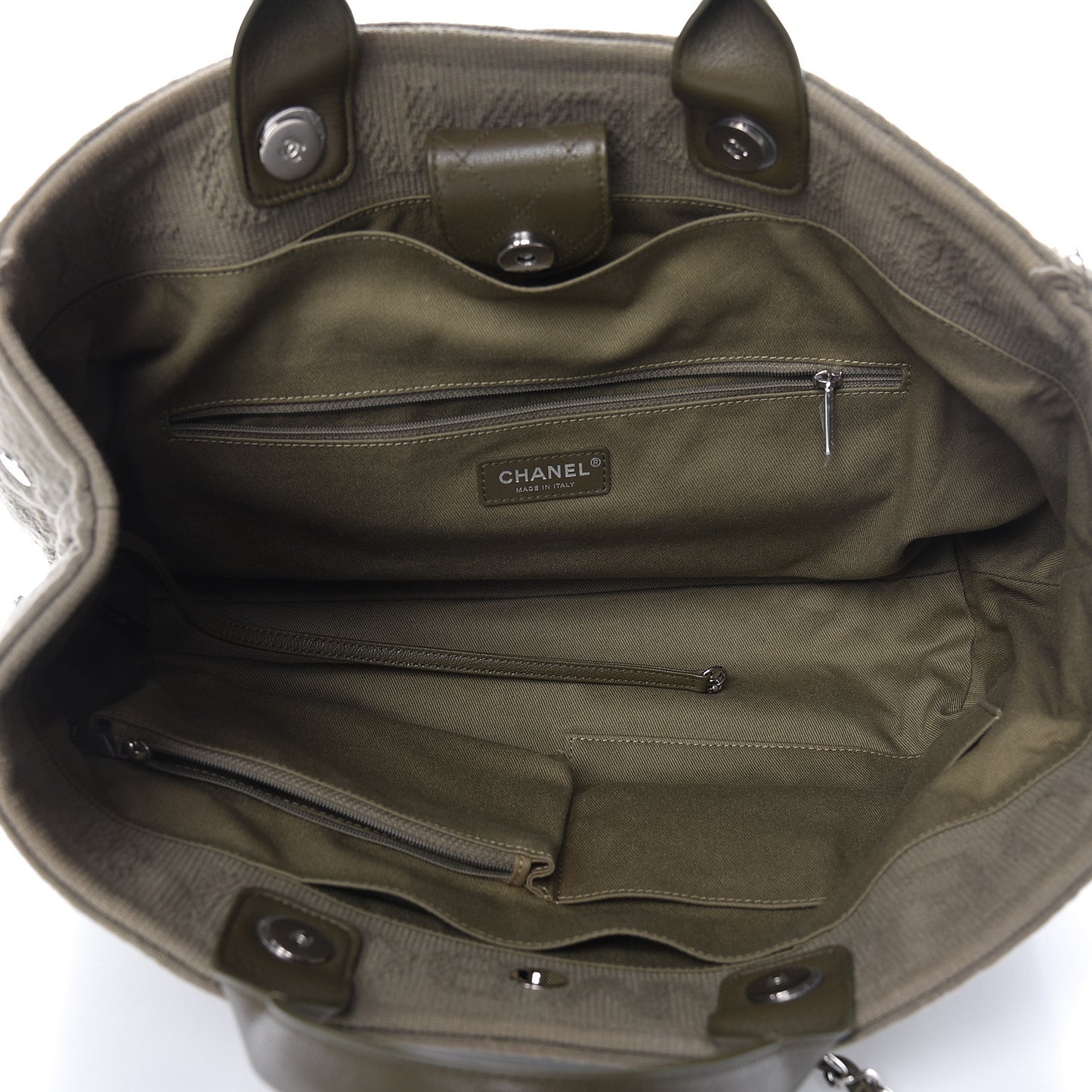 Canvas Large Double Face Shopping Tote Green