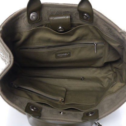 Chanel Canvas Large Double Face Shopping Tote Green 6 of 13