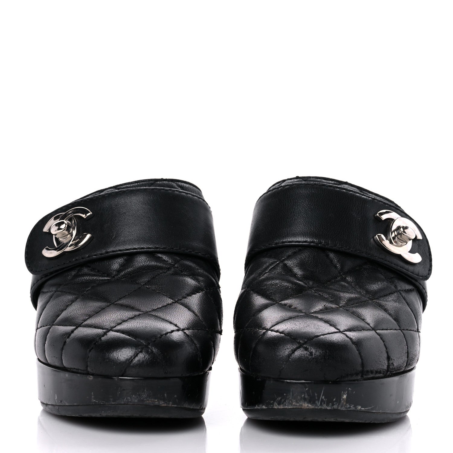 Chanel Lambskin Quilted CC Turn Lock Clogs 36 Black 2 of 16