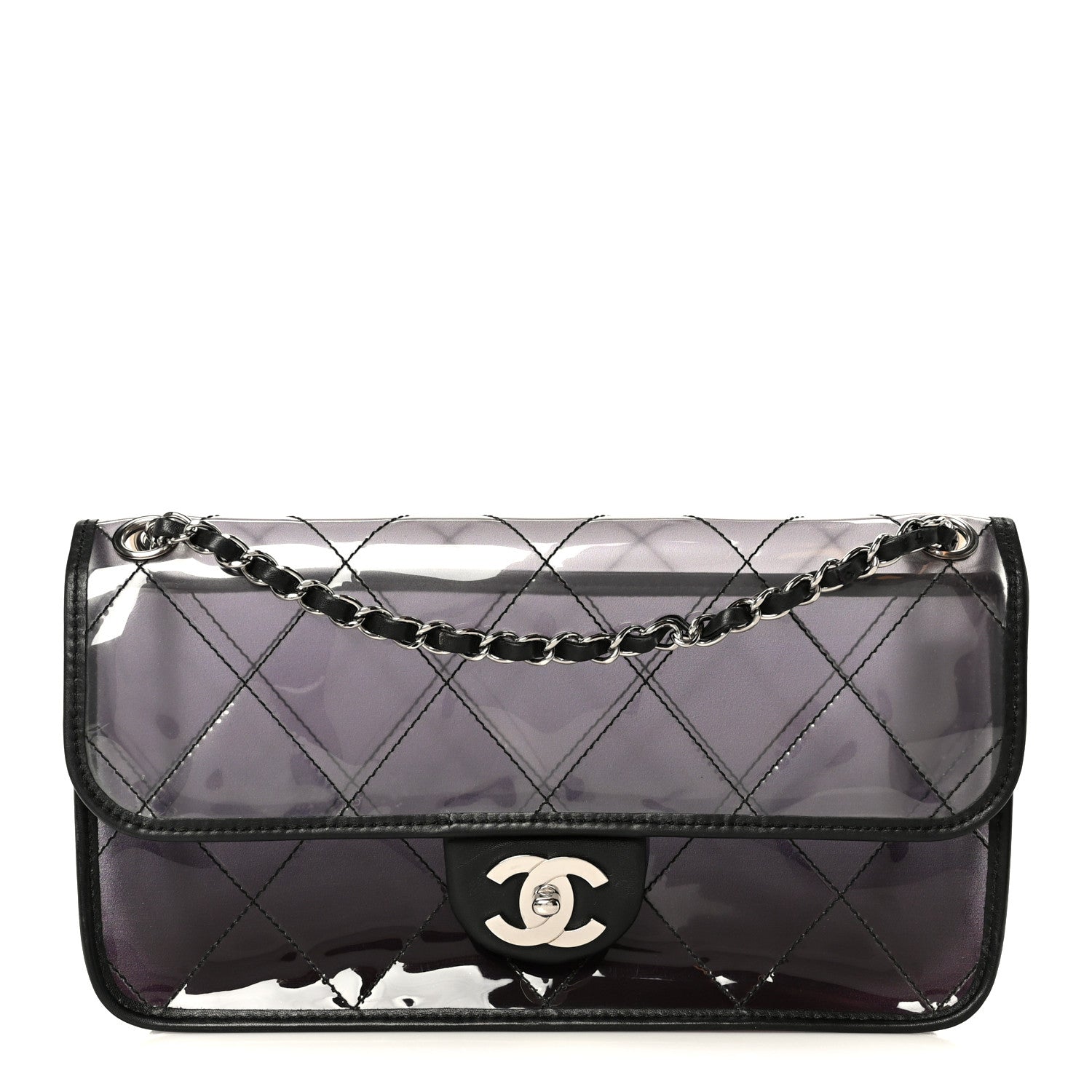 Chanel Vinyl Quilted Degrade Jumbo Single Flap Black 1 of 11