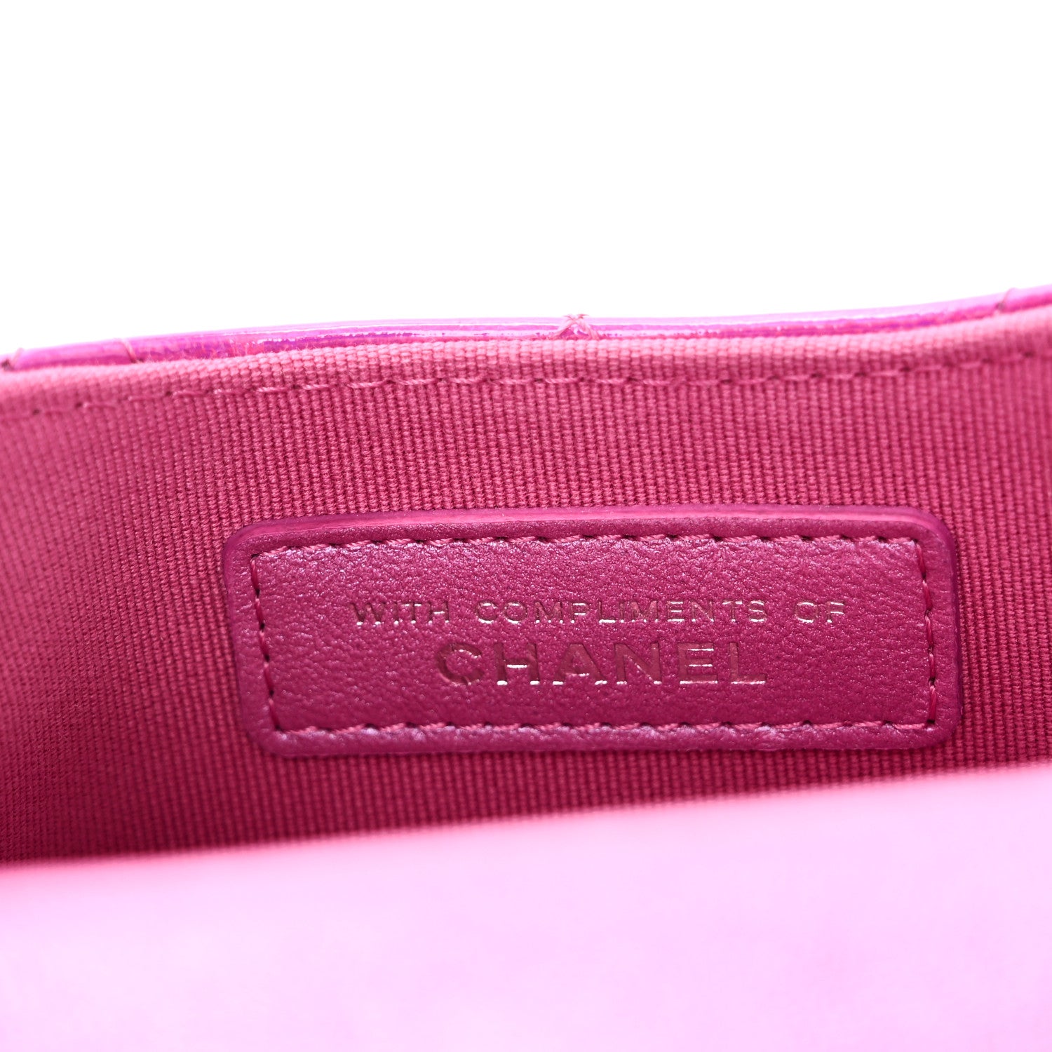 Chanel Iridescent Mirror Goatskin Hook Card Holder Fuchsia 6 of 10