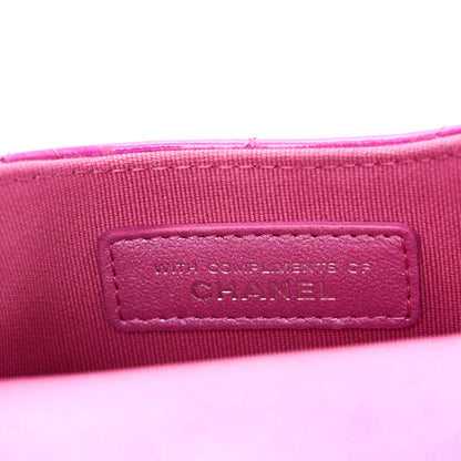 Chanel Iridescent Mirror Goatskin Hook Card Holder Fuchsia 6 of 10