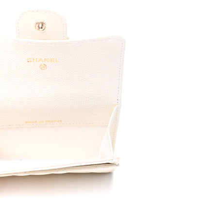 Chanel Caviar Quilted Flap Card Holder Wallet White 5 of 8