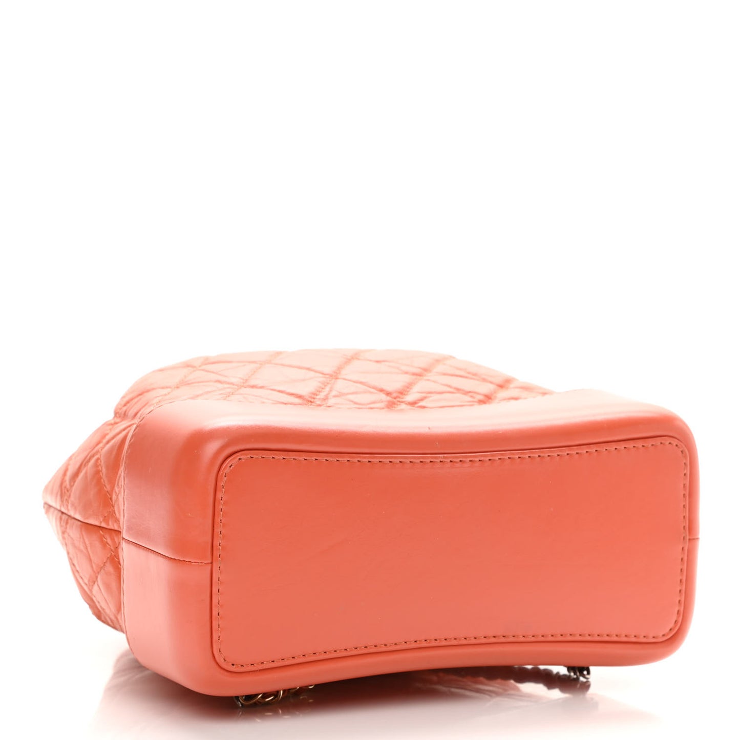 Aged Calfskin Quilted Small Gabrielle Backpack Orange