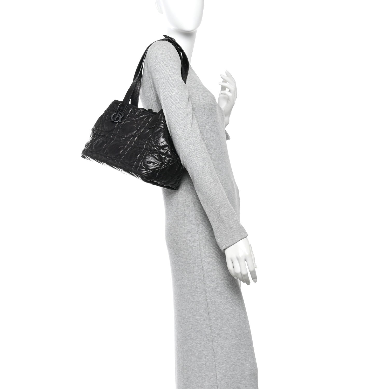 Christian Dior Crinkled Calfskin Macrocannage Medium Toujours Black 2 of 10