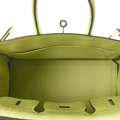 Hermes Matte Alligator Birkin 25 Jaune Bourgeon 5 of 11