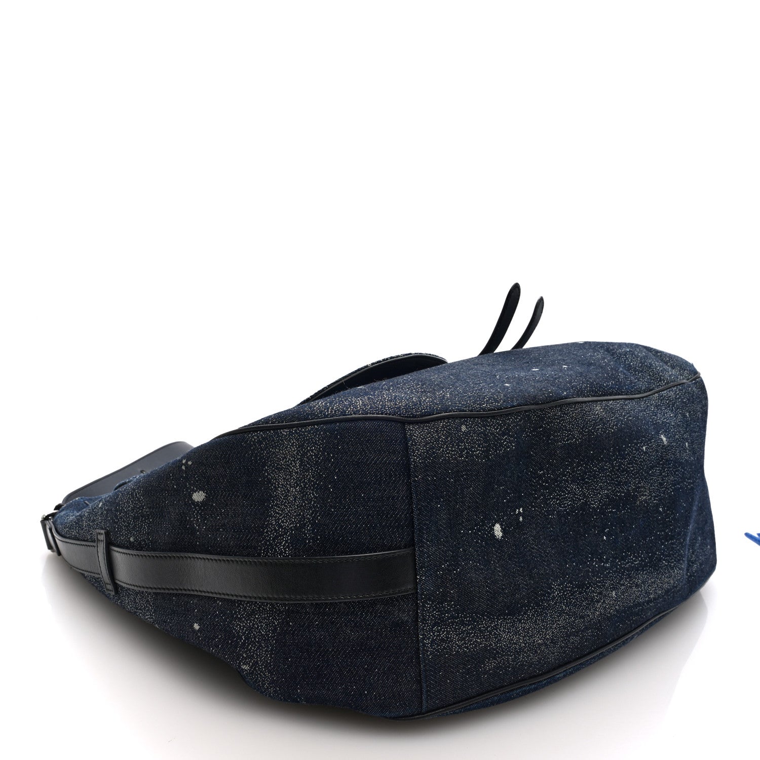 Christian Dior X PETER DOIG Denim Printed Saddle Soft Bag Black Multicolor 4 of 9
