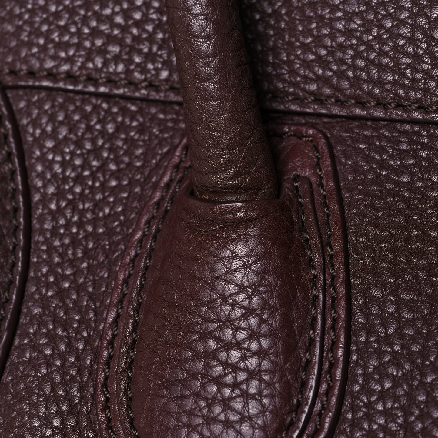 Pebbled Calfskin Mini Luggage Chocolate