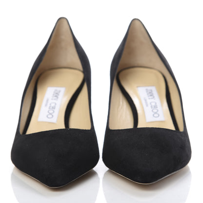 Jimmy Choo Suede Pointy Toe Romy 60 Pumps 36.5 Black 2 of 9