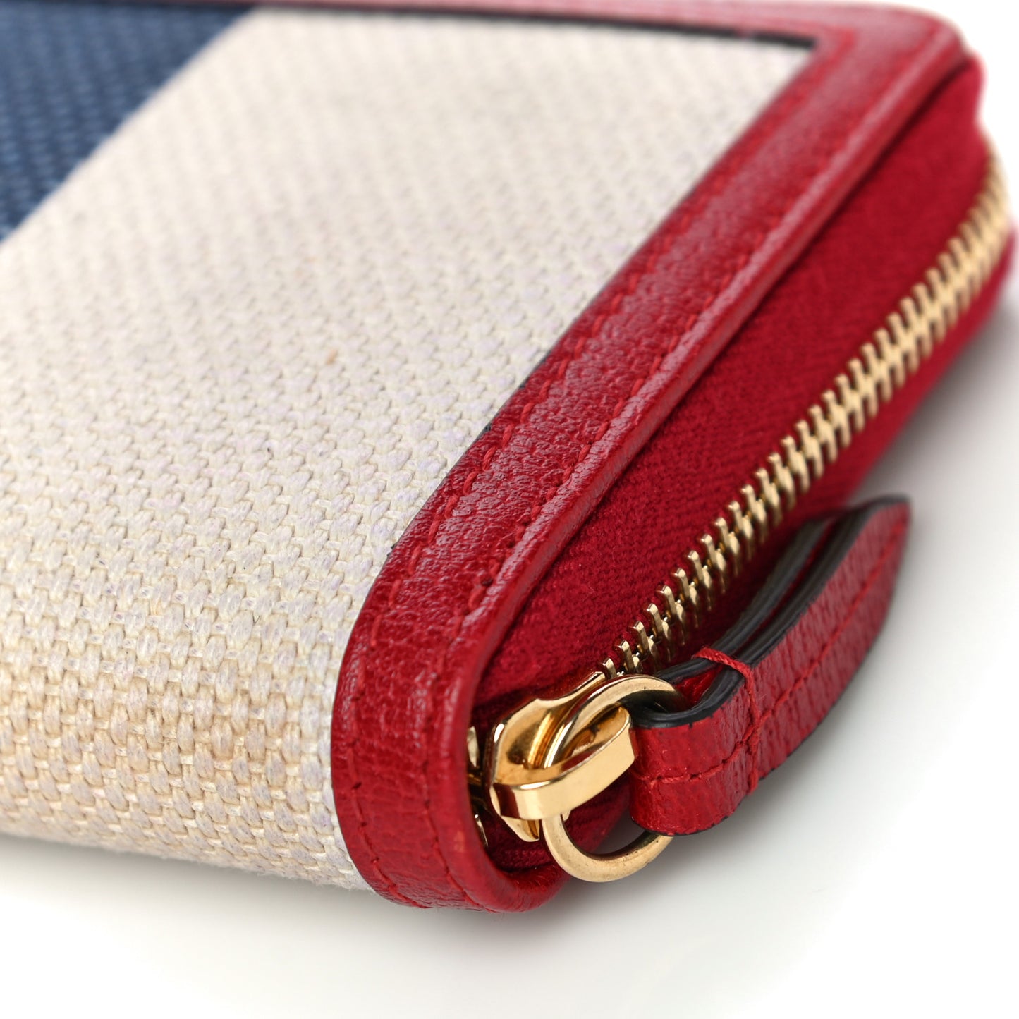 Canvas Sylvie Stripe Logo Zip Around Wallet Mystic White Hibiscus Red Maritime