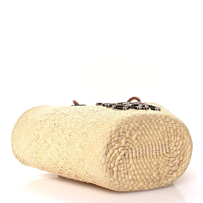 Loewe Calfskin Raffia Paulas Ibiza Small Anagram Basket Tote Bag Natural Tan 4 of 11