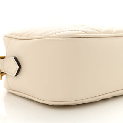 Gucci Calfskin Matelasse Small GG Marmont Chain Shoulder Bag White 9 of 13