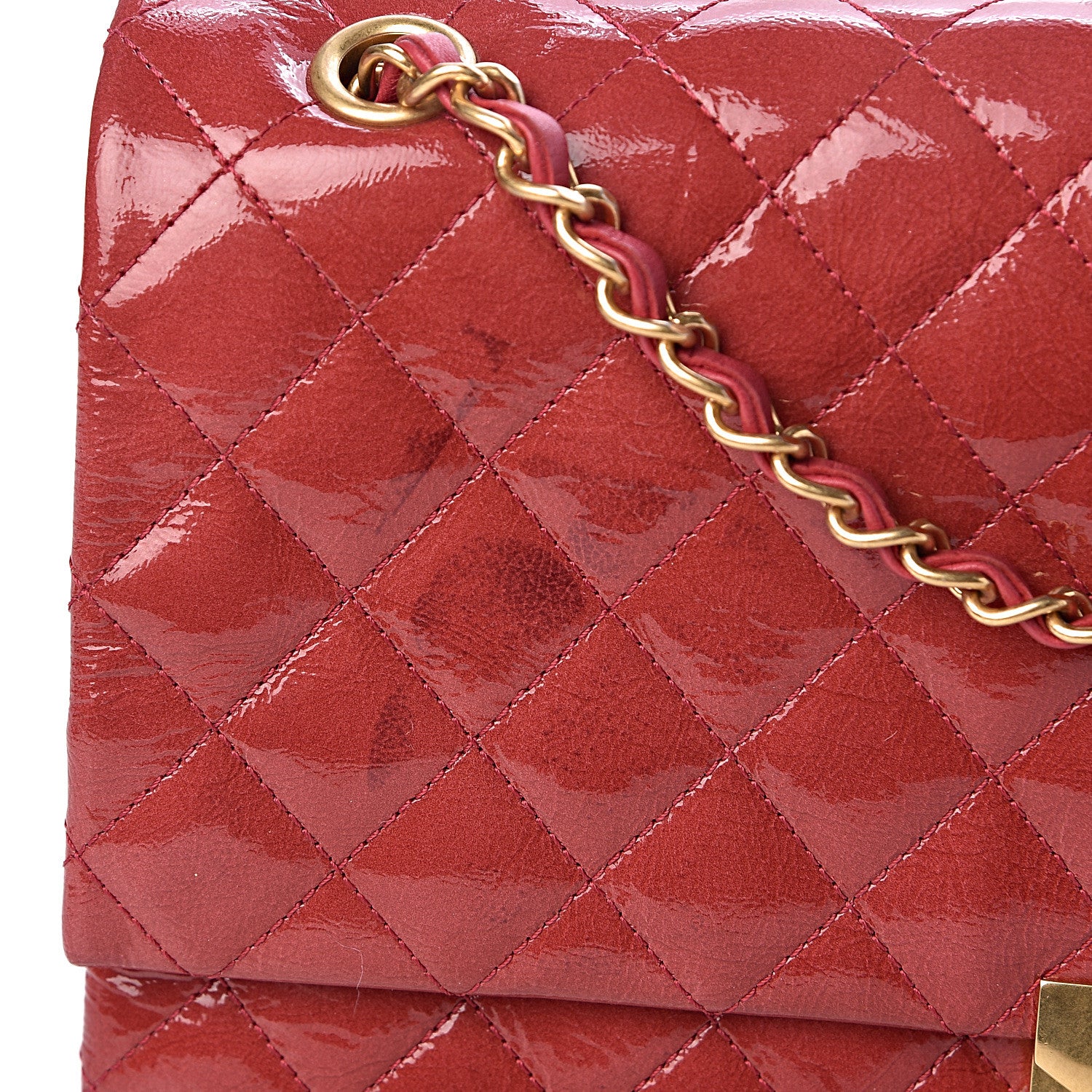 Chanel Patent Quilted 3 Pocket Accordion Flap Dark Pink 8 of 12
