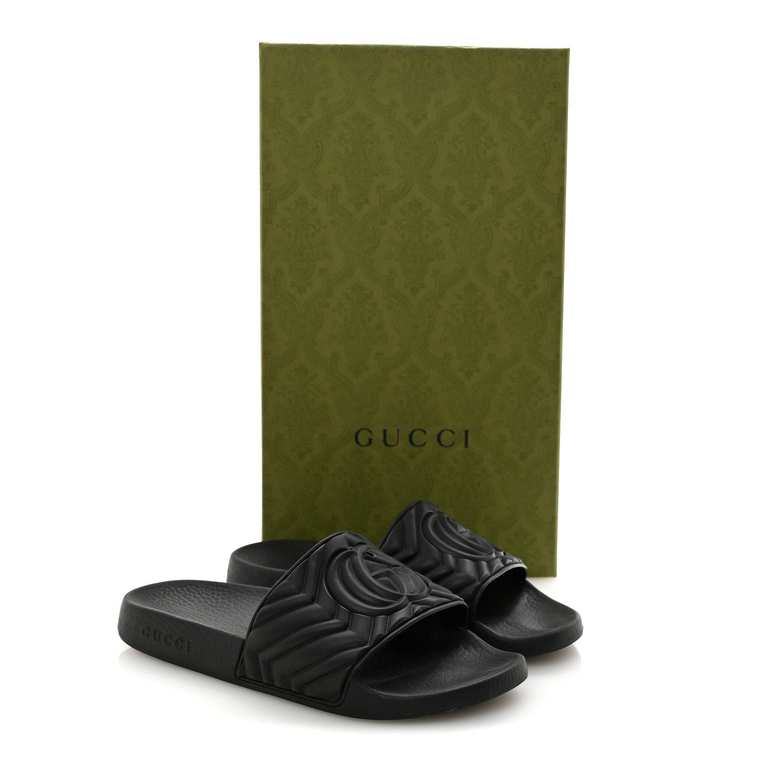 Gucci Rubber Matelasse Interlocking G Mens Slide Sandals 6 Black 7 of 7