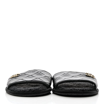 Chanel Lambskin CC Flat Mules M Black 4 of 18