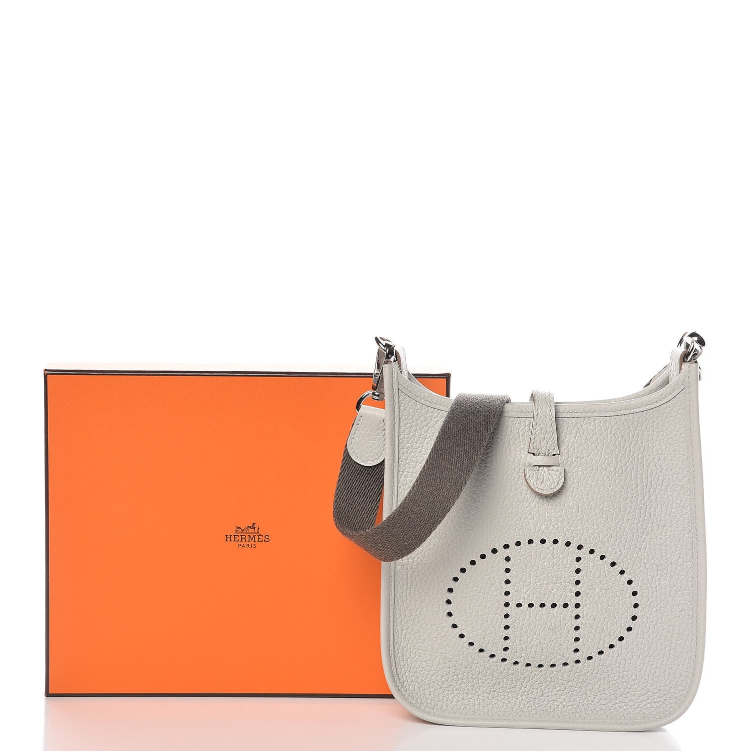 Hermes Taurillon Clemence Amazone Evelyne TPM Gris Perle Etain 9 of 9