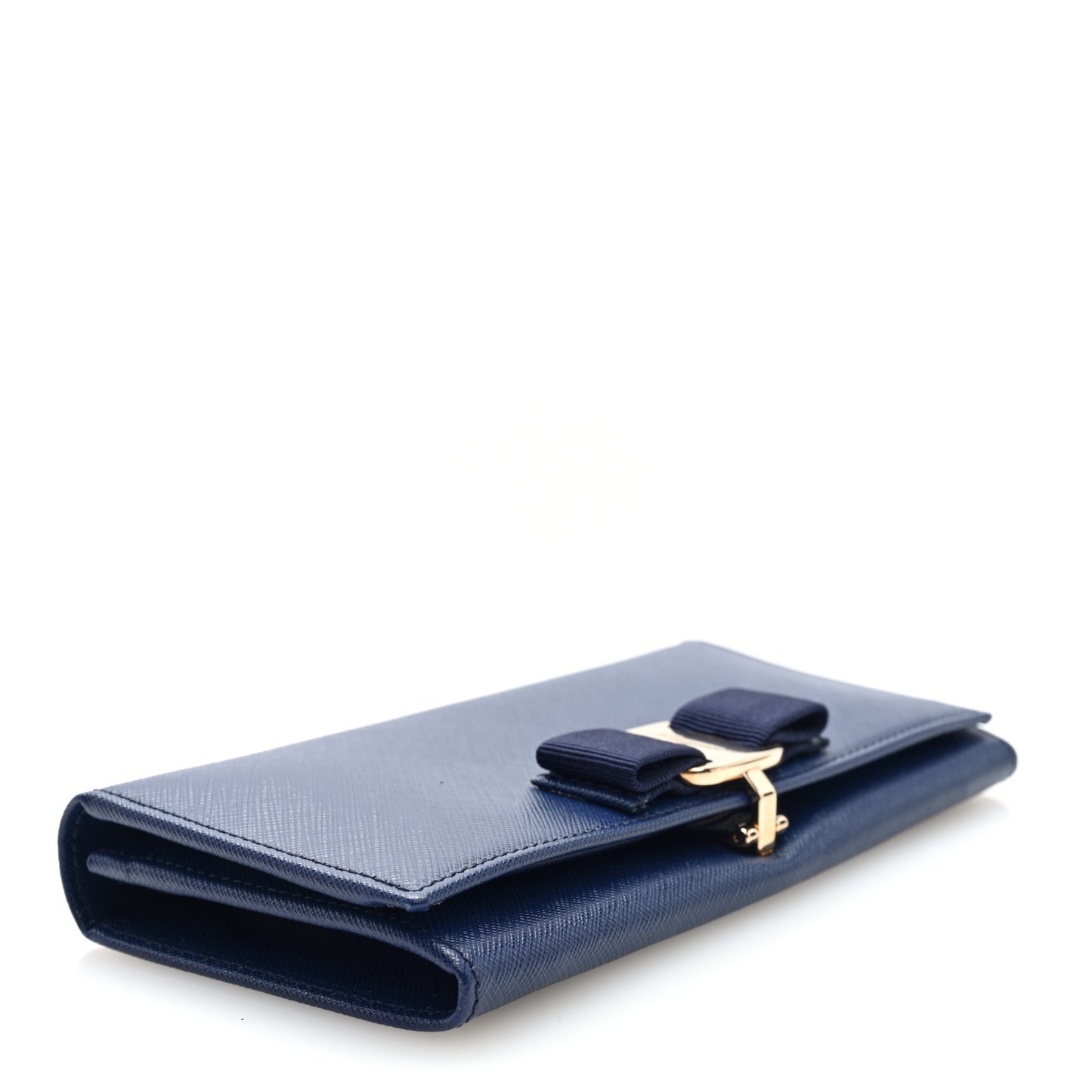 Printed Calfskin Vara Bow Continental Wallet Oxford Blue
