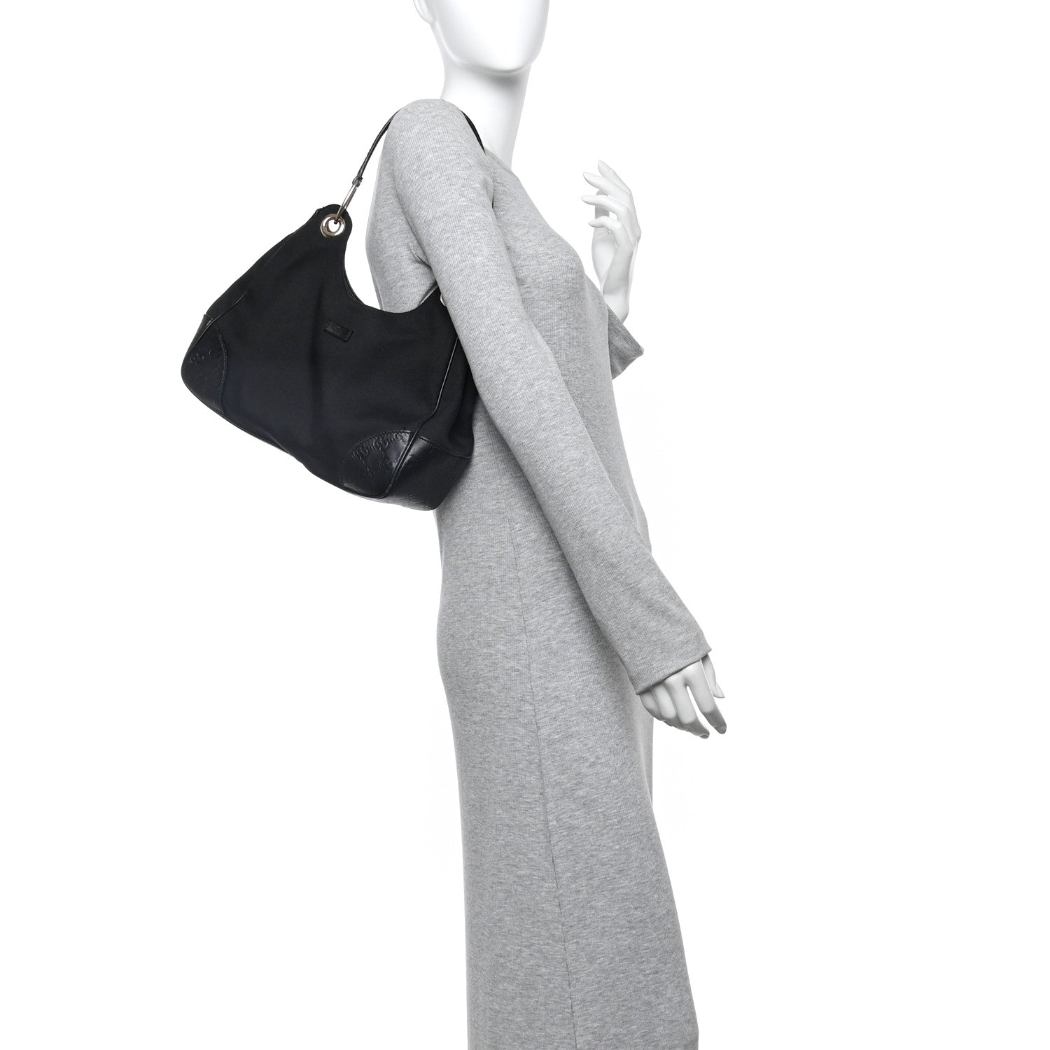 Gucci Canvas Guccissima Hobo Black 2 of 12