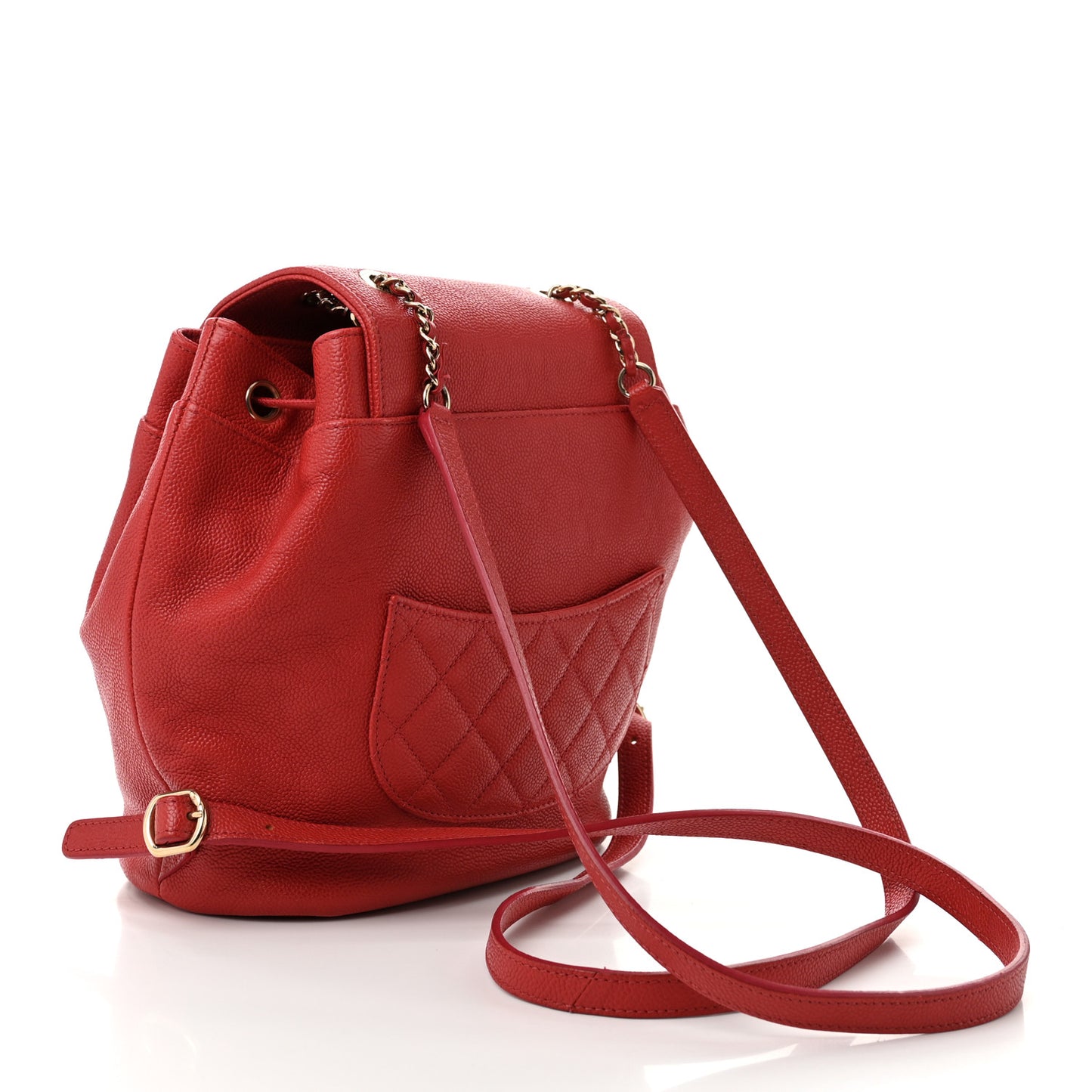 Caviar Quilted Backpack Red