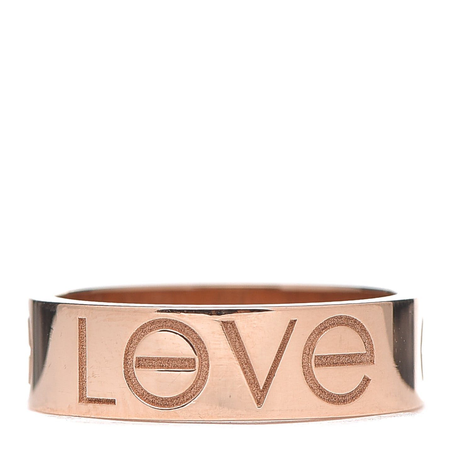 18K Pink Gold 5.5mm Engraved LOVE Ring 51 5.75
