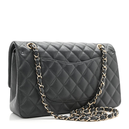 Chanel Caviar Quilted Medium Double Flap Dark Grey 3 of 8