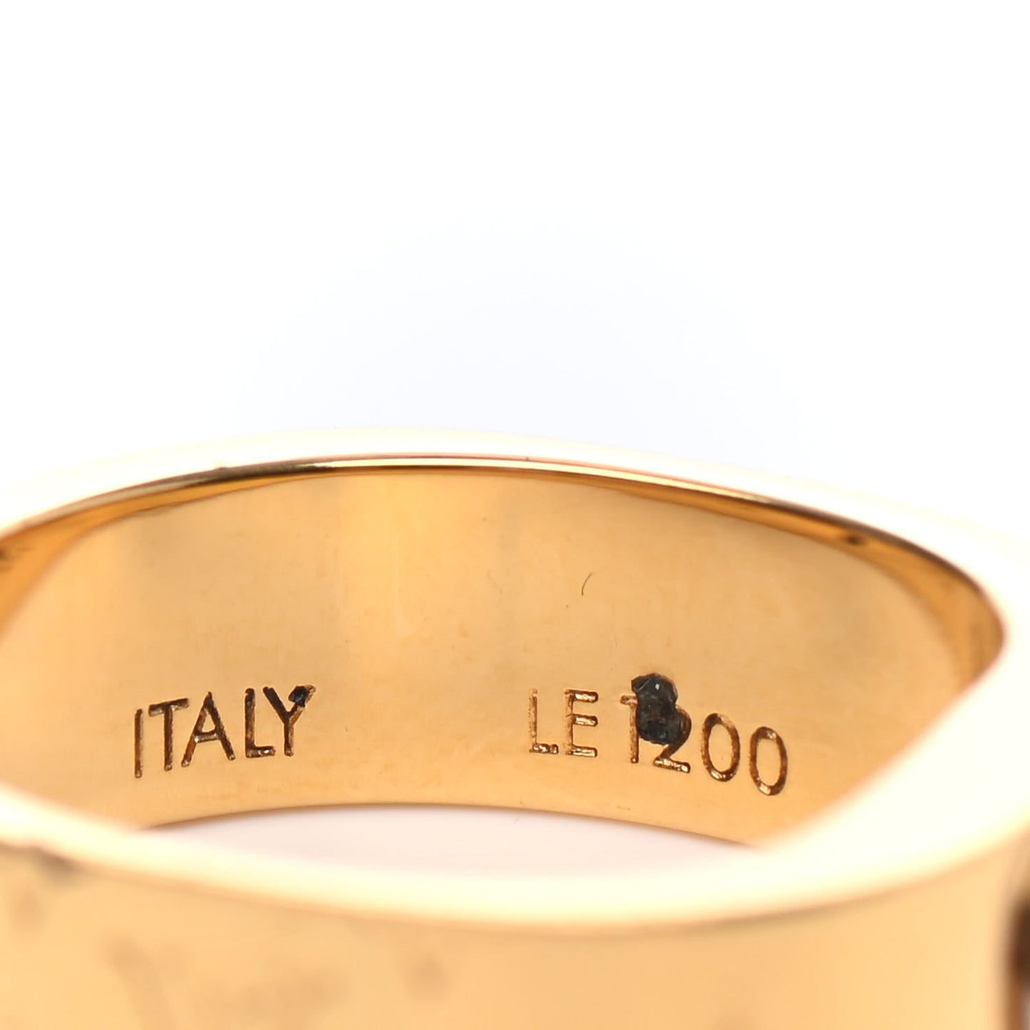 Brass Monogram Engraved Nanogram Ring S Gold