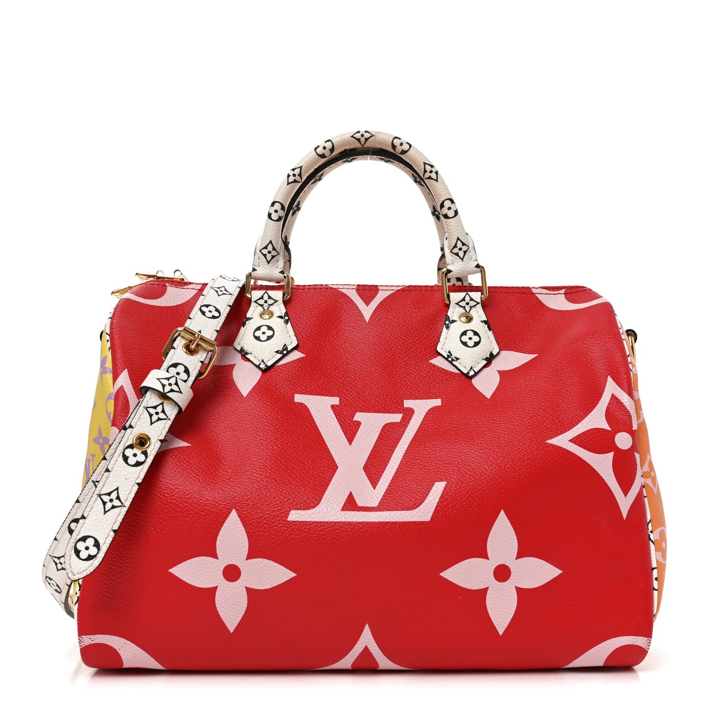 Monogram Giant Speedy Bandouliere 30 Rouge