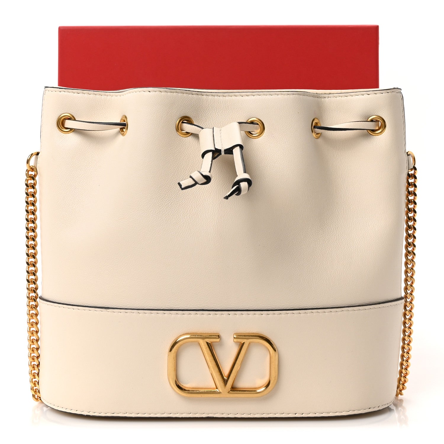 Valentino Garavani Nappa Mini VLogo Signature Chain Bucket Bag