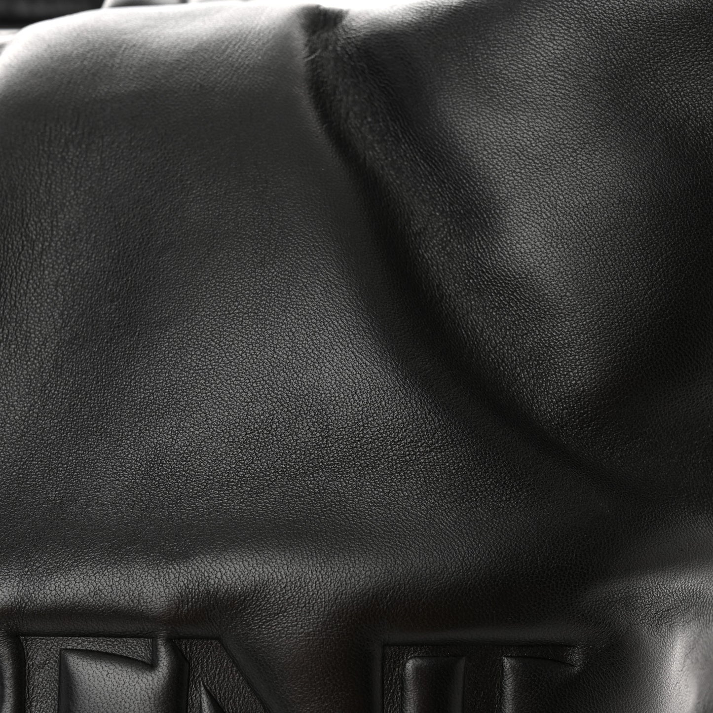 Lambskin Wide Puffer Tote Black