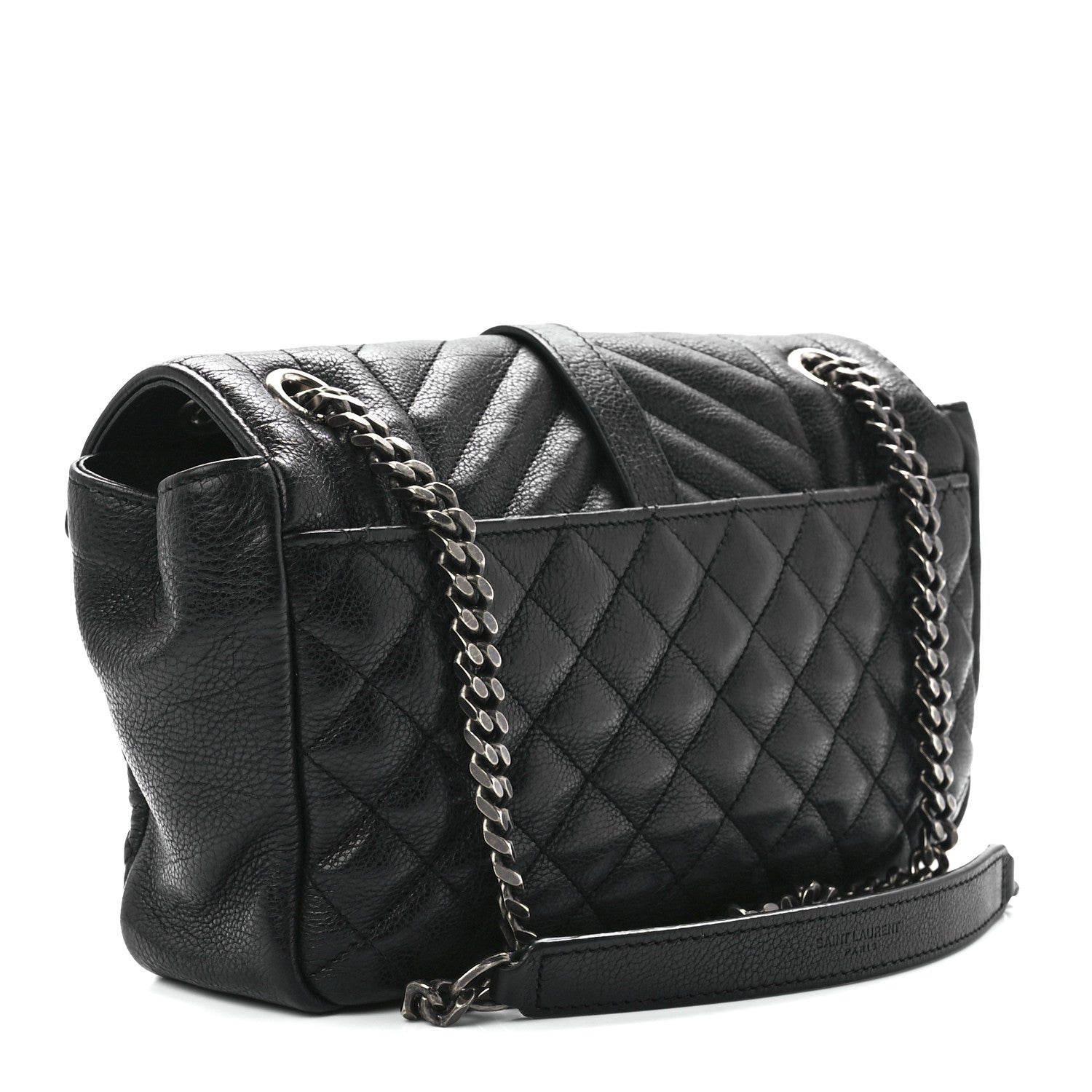 Saint Laurent Sheepskin Tri-Quilt Monogram Medium College Bag Black 3 of 12