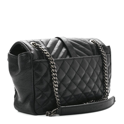 Saint Laurent Sheepskin Tri-Quilt Monogram Medium College Bag Black 3 of 12