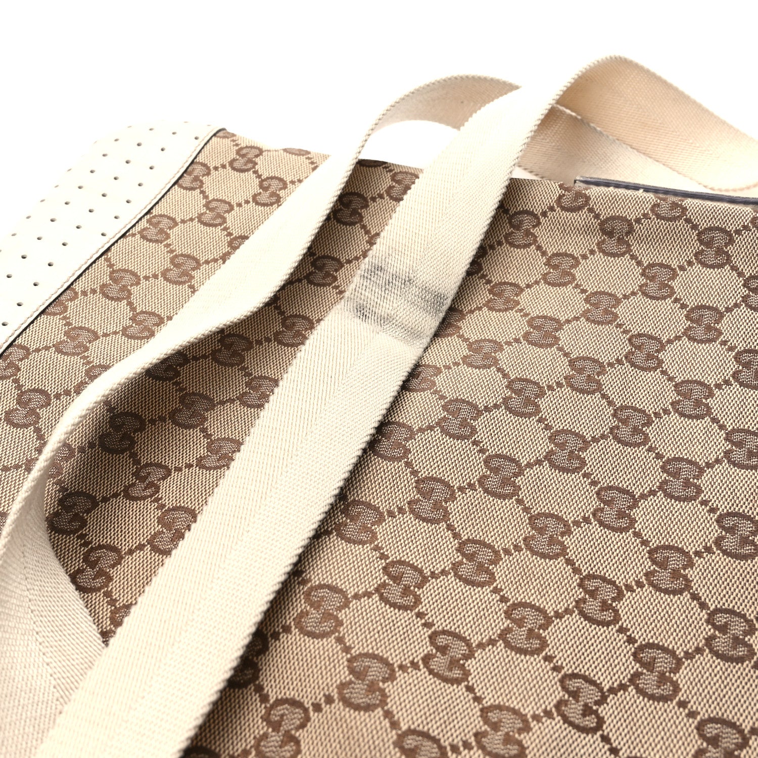 Gucci Monogram Calfskin Perforated Medium Flat Messenger Bag Off White 12 of 14