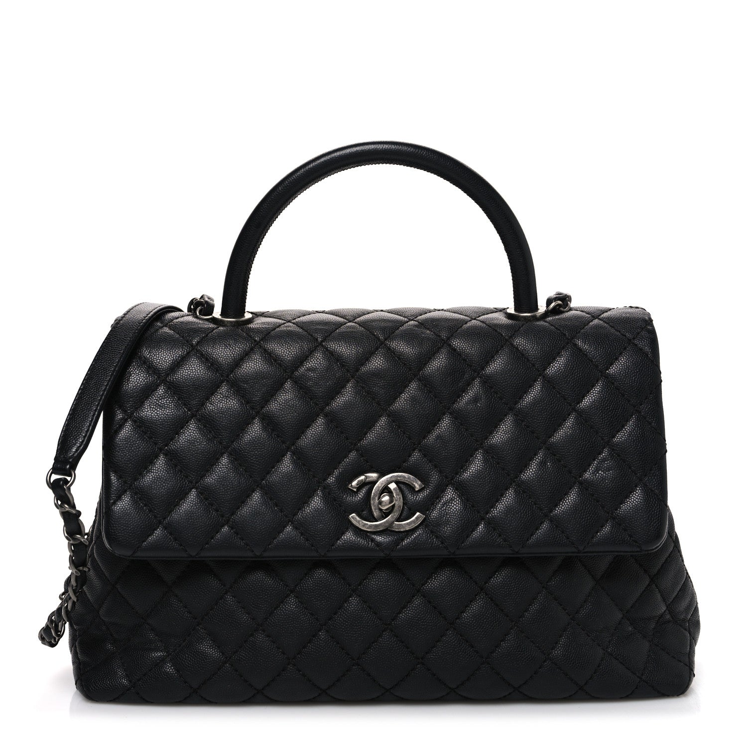 Chanel Caviar Quilted Medium Coco Handle Flap Black 1 of 10
